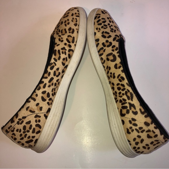 Sz 8 Skechers On the Go Capri Leopard Calfhair Ballet Flat Slip Ons - Picture 7 of 15